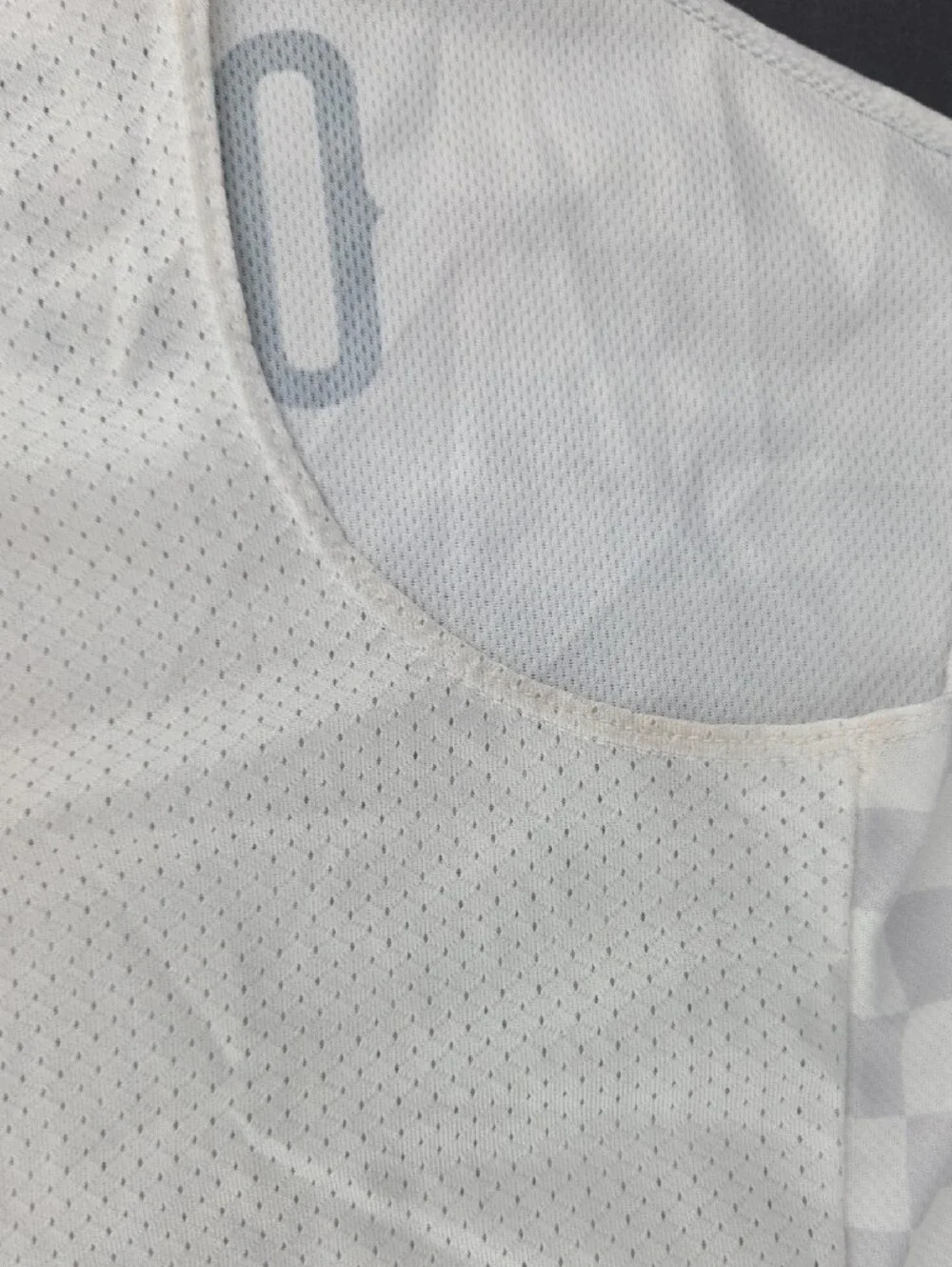 Nike White Checkerboard Outlaws Tank Top with Black Logo